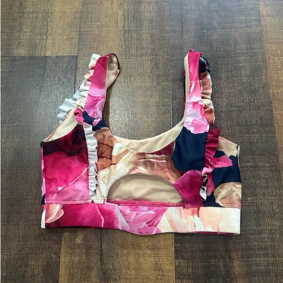 Albion Fit Peony Ruffle Bikini Swimsuit Top Size Small - Picture 3 of 6